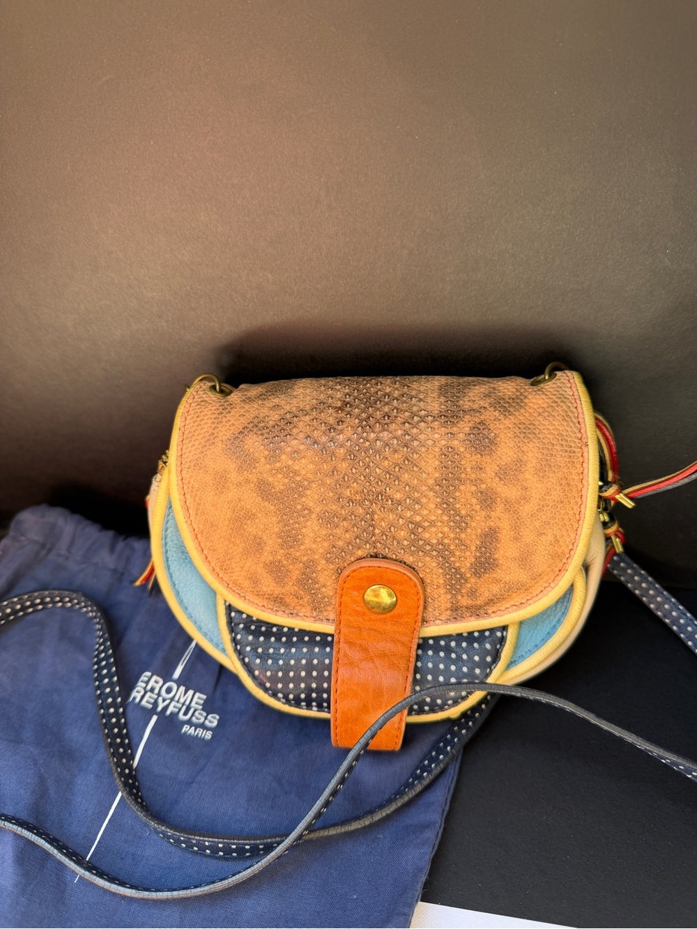 Jerome Dreyfuss multicolor leather small crossbody bag 2010s